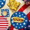 4th of July American Flag Patriotic Party Supplies Disposable Paper Plates Napkins Cocktail Napkins Cups Tablecloth and Banner